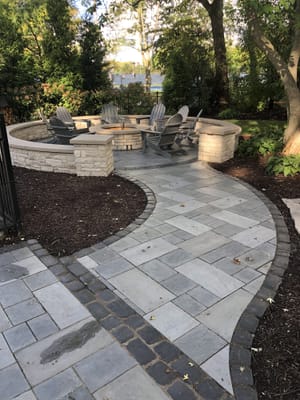 curvy outdoor stone pathway