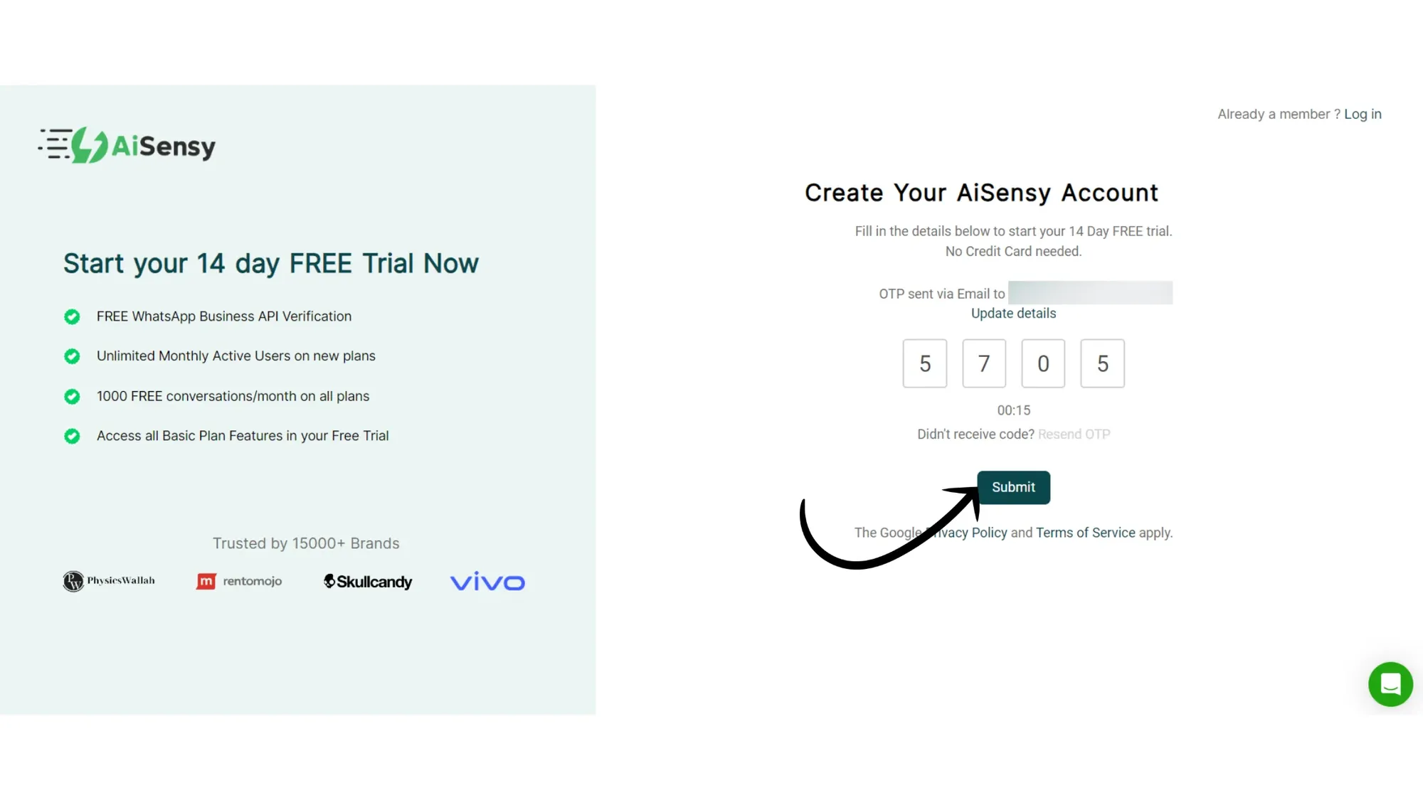 2. Enter OTP (for Form signup only)2.webp