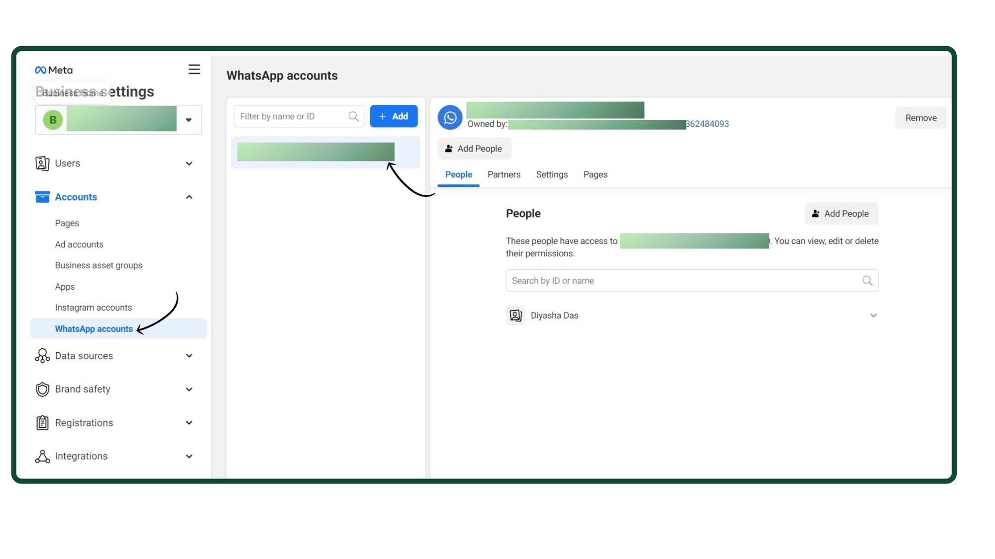 1. Go to Facebook Business Settings & click 'WhatsApp accounts'.png