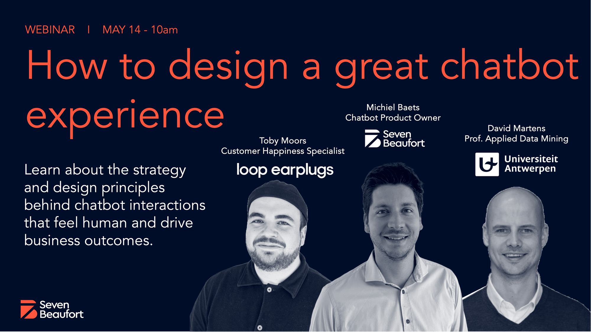 webinar announcement how to design a great chatbot experience