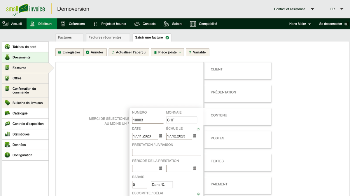 smallinvoice switzerland screenshot.png