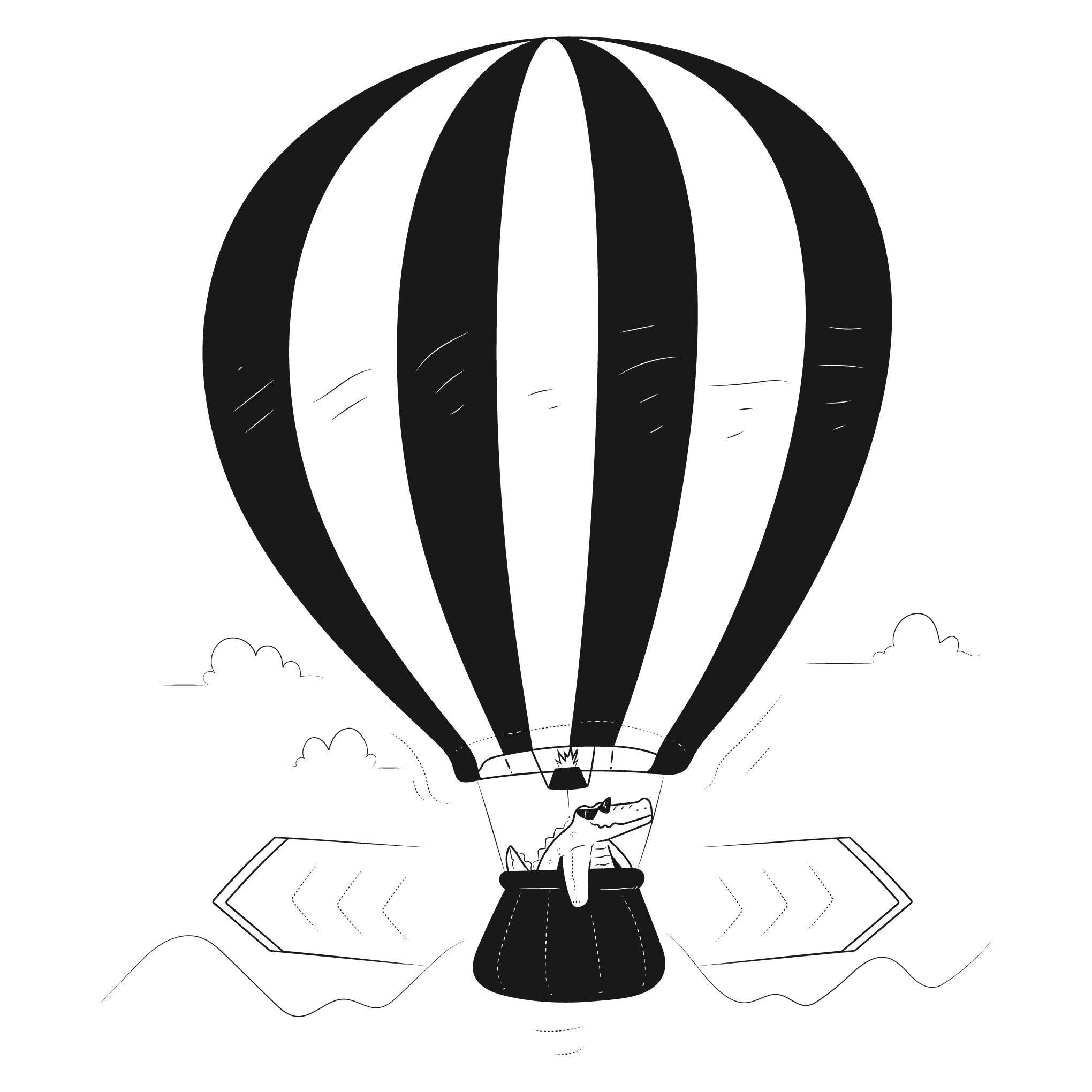 navigation travel hot air balloon direction transportation transport arrow explore
