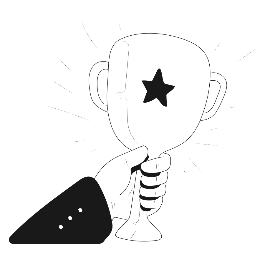 achievements accomplishment reward award trophy hand gesture