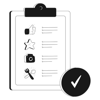 location review rating checklist list confirm destination direction