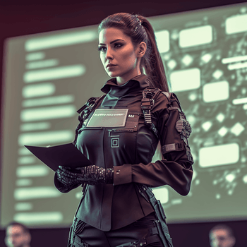 MosesSamPaul_a_female_cyber_punk_presenting_a_paper_or_demo_in__97d2563d-23fc-4d80-ac14-9e5bedff0bbb.png
