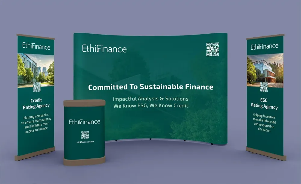 Ethifinance-stand-expo-kakemono-et-parapluie.webp