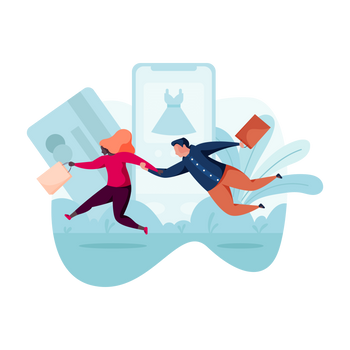 couple shopping commerce ecommerce purchase