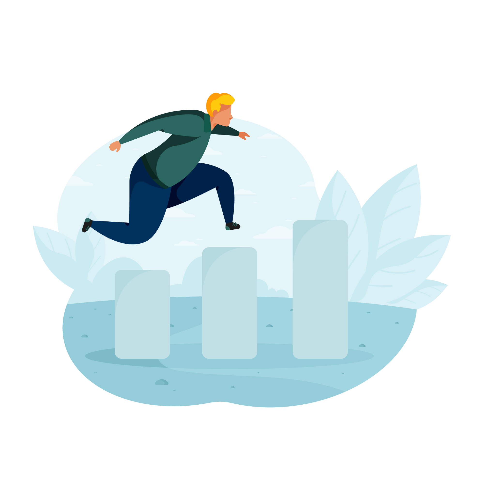 jump obstacle leaves
