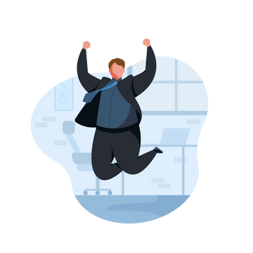 business achievement happy