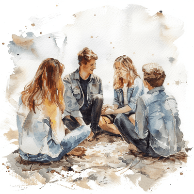 akmarino_4_smiling_happy_students_sitting_in_a_circle_leftward__1facdb00-8a83-4e3a-b545-c4a6079962bd.png