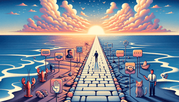 A blog cover image for a post inspired by Jordan B. Peterson's '12 Rules for Life'. The image showcases a path splitting into two, symbolizing the bal.png