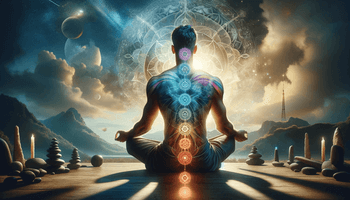 A cinematic blog cover image emphasizing transformative breathwork with a focus on Kundalini chakras. The image shows an individual (Caucasian male in.png