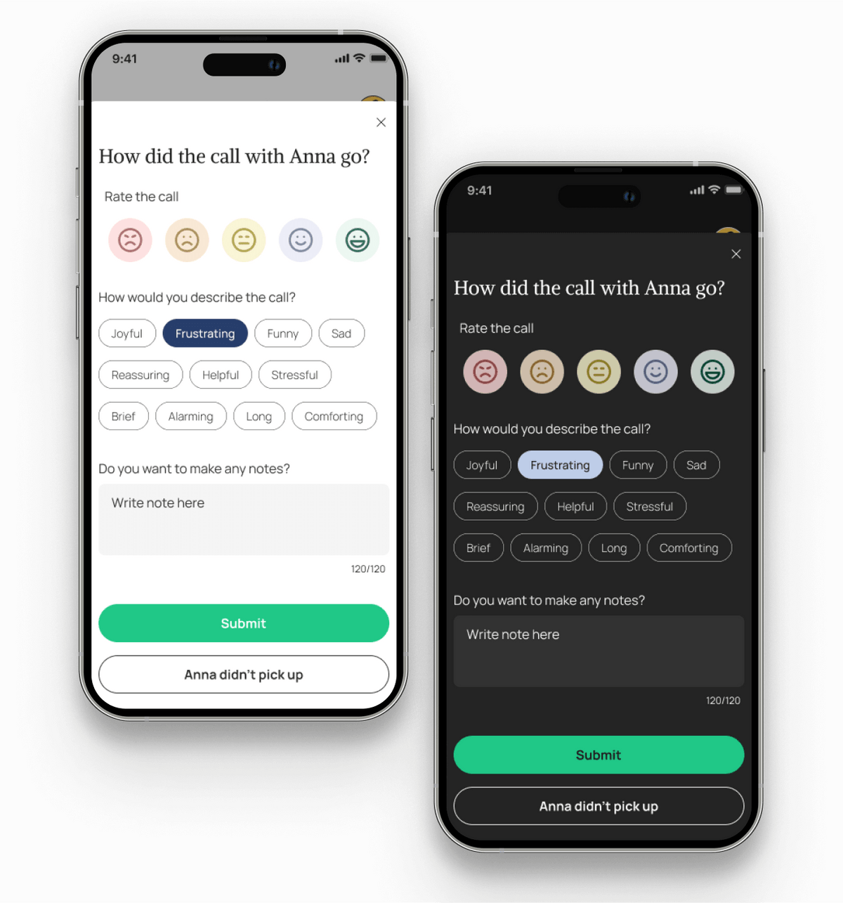 The SoonCall app showing the catch up tracker feature