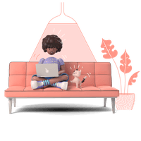 workspace work from home laptop livingroom
