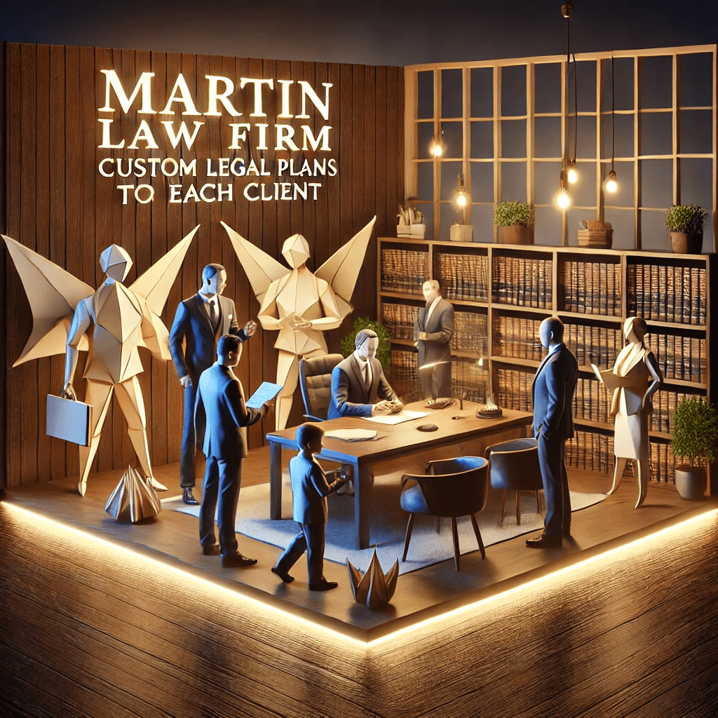 DALL·E 2024-07-24 12.13.29 - A law firm advertisement with a square aspect ratio, featuring a professional office setting under artificial lighting. Lawyers are offering custom le.png